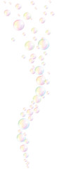 Rising soap bubbles. gentle colored wave pattern - isolated vector illustration on white background.