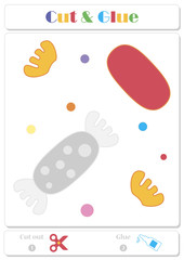 Use scissors and glue and sticker picture for sample