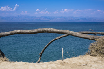Fototapeta premium View of the beautiful blue sea of Corfu in Greece