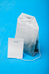 Black classic tea in the package. A mockup of a tea bag.