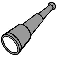 Pirate Telescope Illustration - A vector cartoon illustration of a Pirate Telescope.