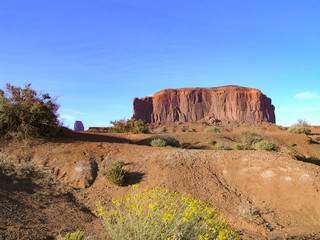 Monument Valley usa red rocks with the blue sky on Utah and Arizona border 