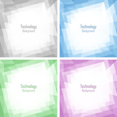 Set of Light Abstract Colorful Technology Frames, Backgrounds. Vector illustration