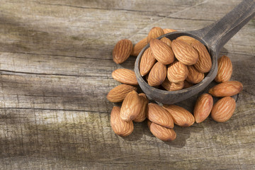 Tasty almonds nuts - Prunus dulcis 
