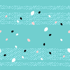 Creative unusual unique artistic hand drawn seamless pattern Easter eggs trendy background for advertising, social media, web design, etc. Vector Illustration