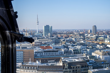 Fototapeta premium bright sunny winter day in Hamburg, Germany 