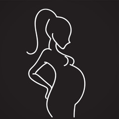 Pregnant woman line symbol. Vector illustration