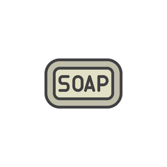 Piece of soap filled outline icon