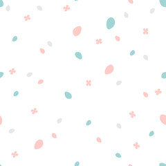 Creative unusual unique artistic hand drawn seamless pattern Easter eggs trendy background for advertising, social media, web design, etc. Vector Illustration