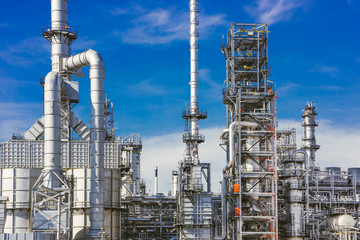 Industrial zone,The equipment of oil refining,Close-up of industrial pipelines of an oil-refinery...