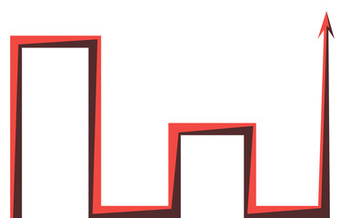red arrow graph on white background