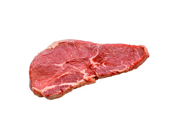 Ramp (rump) beef marbled steak on white background, isolated