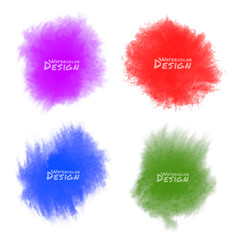 Set of Colorful Watercolor splatters. Vector illustration.