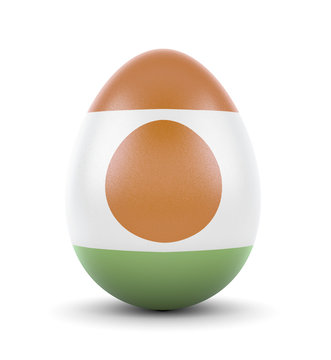 The flag of Niger on a very realistic rendered egg.(series)