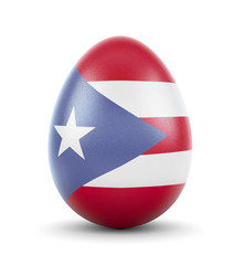 The flag of Puerto Rico on a very realistic rendered egg.(series)