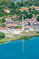Fototapeta na wymiar Scenic view from the fortress of Rosafa (Shkoder, Albania).