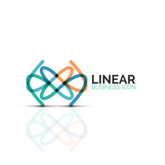 Abstract flower or star minimalistic linear icon, thin line geometric flat symbol for business icon design, abstract button or emblem