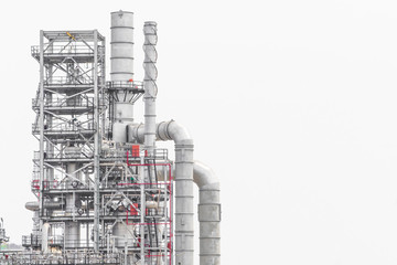 Industrial zone,The equipment of oil refining,Close-up of industrial pipelines of an oil-refinery...