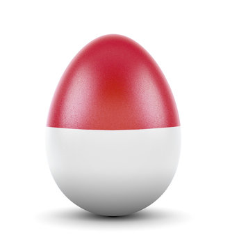 The flag of Monaco on a very realistic rendered egg.(series)