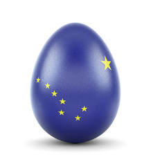 The flag of Alaska on a very realistic rendered egg.(series)