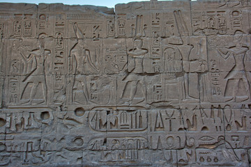Hieroglyphics at Karnak Temple Luxor Egypt