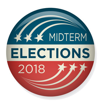 Retro Midterm Elections Vote or Election Pin Button / Badge