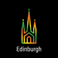 Edinburgh, Scotland Vector Line Icon