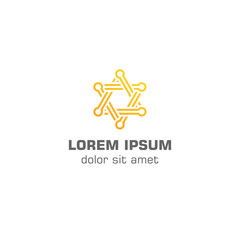 Abstract sheriff icon, six star. Vector logo template