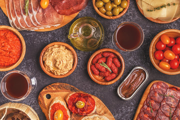 Typical spanish tapas concept.