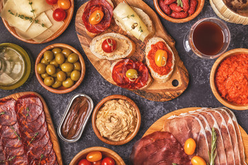Typical spanish tapas concept.