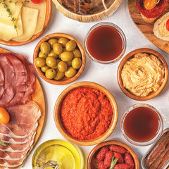 Typical spanish tapas concept.