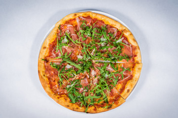 Pizza. Tasty fresh Italian pizza served on the plate
