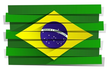 Creative Abstract Flag of Brazil Background
