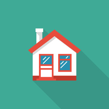 Home icon. House vector illustration flat design. Isolated on background.