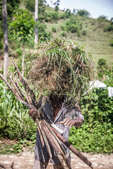 Man in Haiti Carrying Supplies on His head