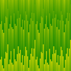 Seamless green abstract pattern. Geometric print composed of colored green yellow strips. Colorful bright background. Imitation of grass.