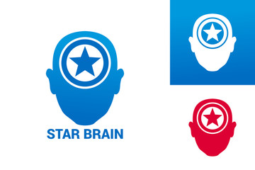 Star Brain Logo Template Design Vector, Emblem, Design Concept, Creative Symbol, Icon