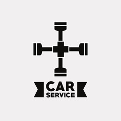 Car service design with lug wrench icon over gray background, colorful design vector illustration