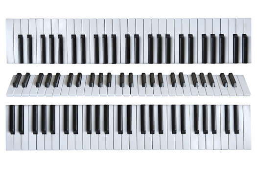 Music keys against the white isolated background.