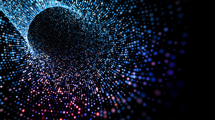 Fondo de tunel abstracto con esferas y ondas.Concepto de big data e informatica.Diseño de tecnologia y ciencia 