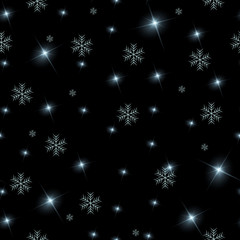 Fototapeta na wymiar Realistic seamless vector image of the night sky with stars and galaxies. Star seamless
