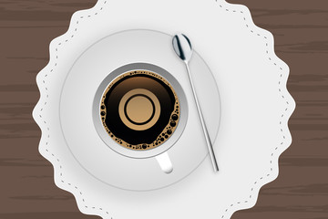 Kaffeetasse mit Untertasse - leerer Teller