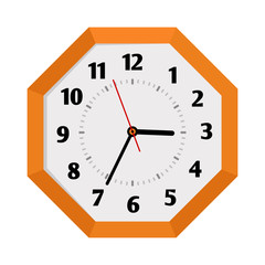Octagon shape isolated wall clock