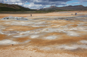 Hot springs Namafjall in Iceland