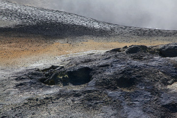 Hot springs Namafjall in Iceland