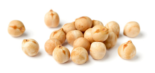 raw chickpeas isolated on white
