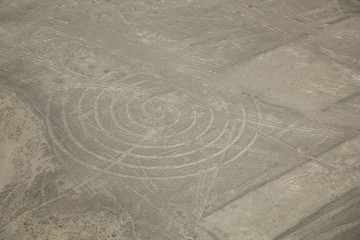 Fototapeta na wymiar Nazca desert, Peru, lines in the form of a twisting spiral