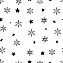 Winter Seamless Snowflake and star seamless Pattern. Vector EPS 10. snowflakes seamless