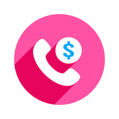 Dollar finance handle handset money phone telephone icon