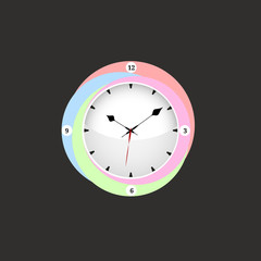 Colorful clock time symbol - Transparency effects used on highlight elements.Vector